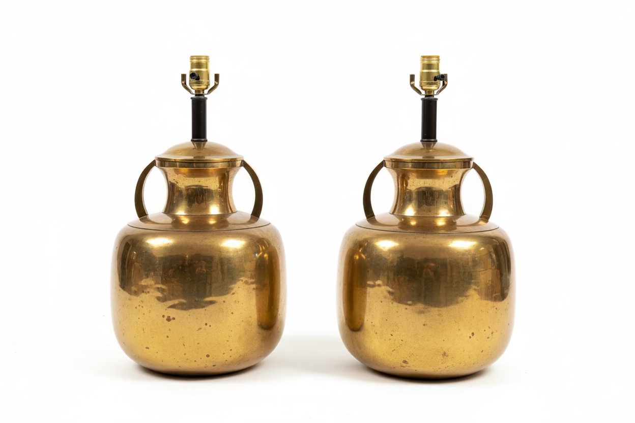 Pair of Brass Lamps