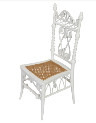 White Eastlake Style Chair with Cane Seat