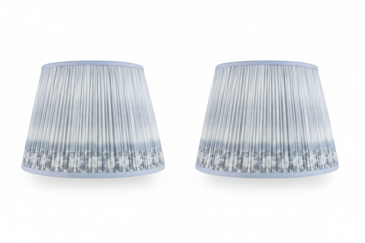 Pair of Blue Ikat Lampshades