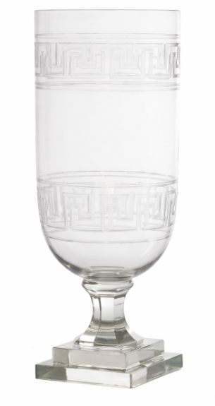 Extra Large Greek Key Vase or Hurricane