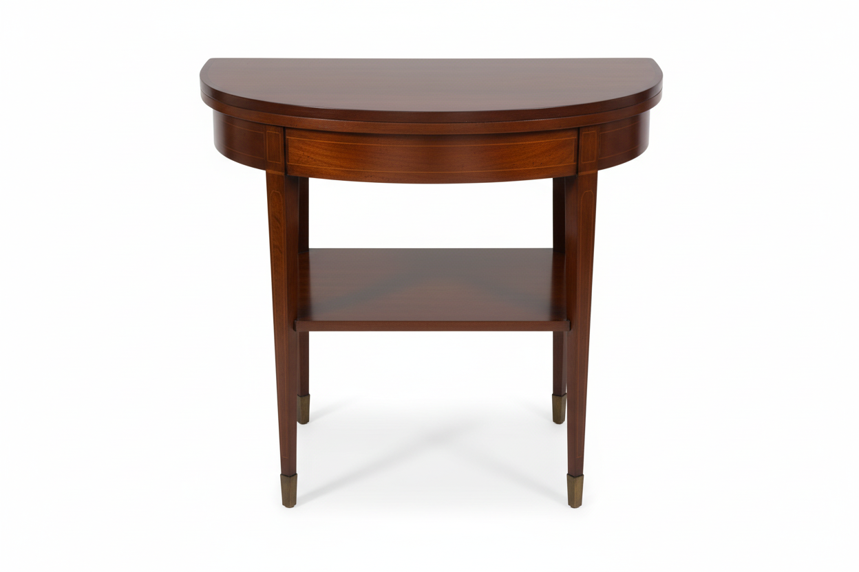 Sheraton Mahogany Demilune Game Table