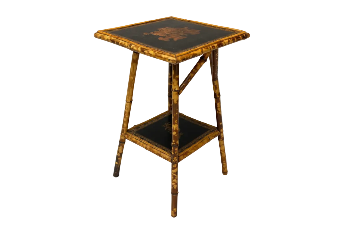 Small Chinoiserie Faux Bamboo Side Table