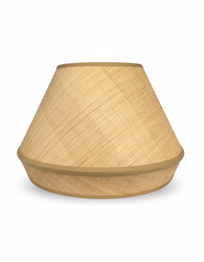 Natural Raffia Lamp Shade with Inverted Band