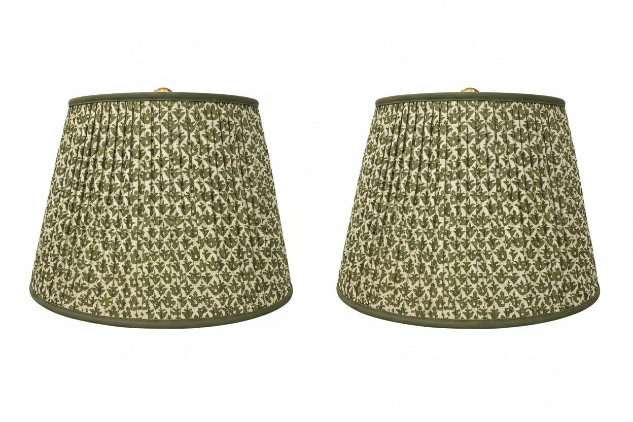 Pair of Temple Green Lampshades