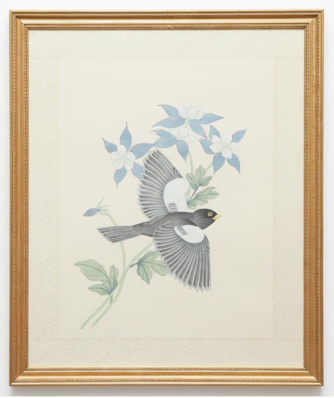 Framed Botanical Bird Print with Gilt Frame (B)