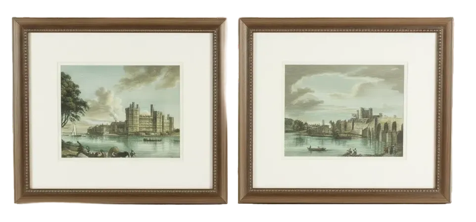 Pair of Lithographs of English Castles