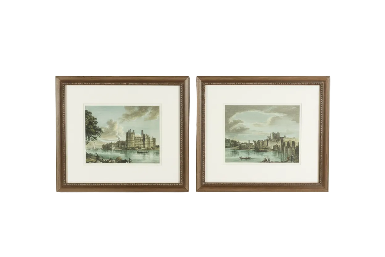 Pair of Lithographs of English Castles