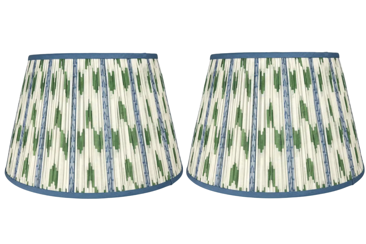 Pair of Blue and Green Lampshades