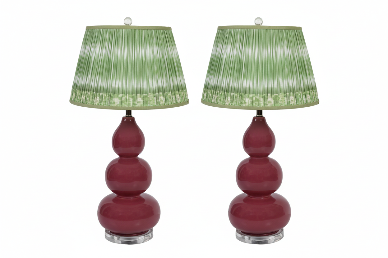 Pair of Triple Gourd Lamps