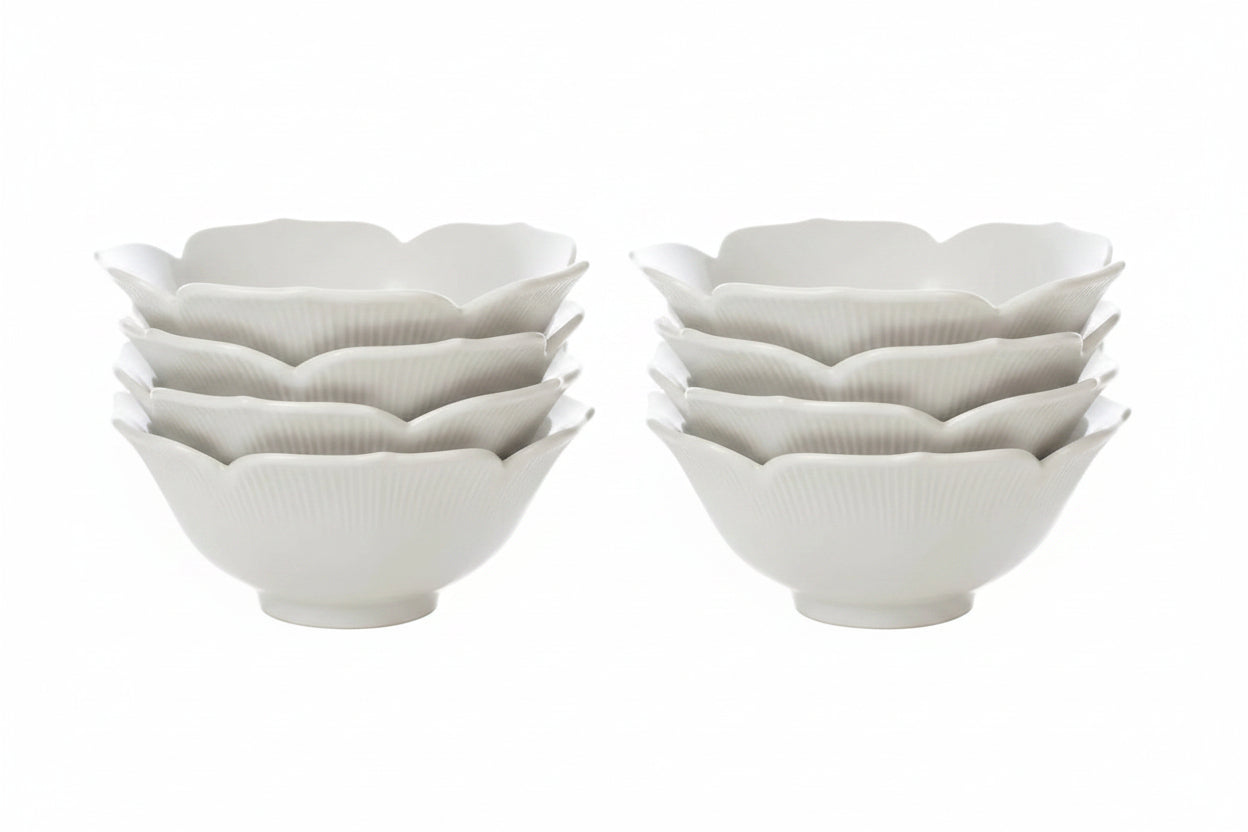 White Flower bowls (set of 8)