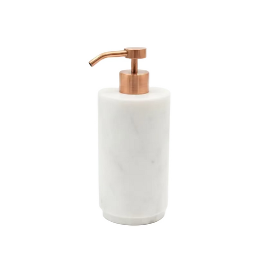 Pearl White Marble Cylindrical Soap Dispenser