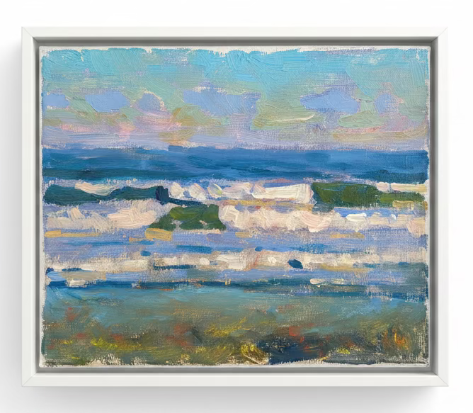 Framed Original Seascape by Lucelle Raad