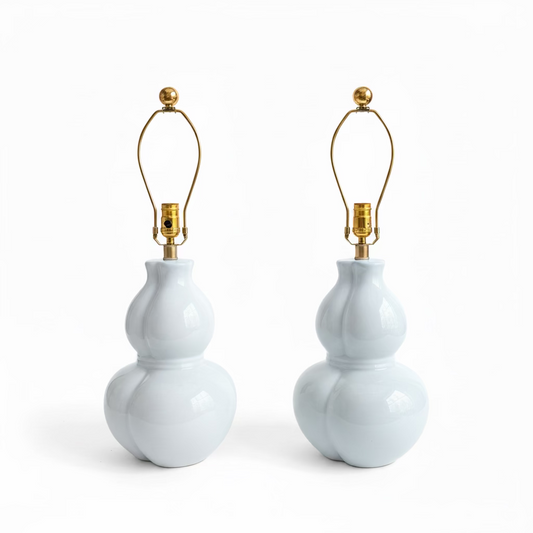 Pair of Light Blue Double Gourd Lamps