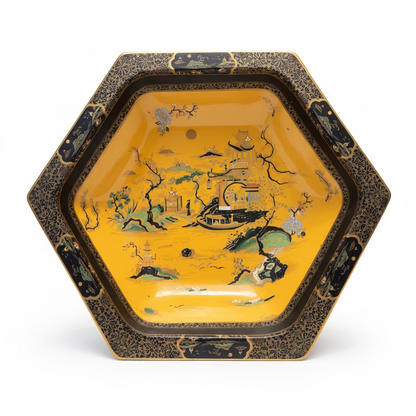 Octagonal Chinoserie Lacquer Bowl