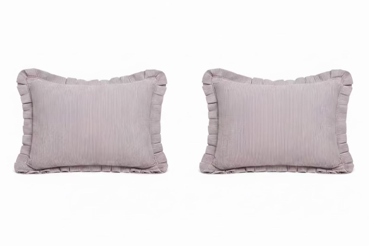 Pair of Lavender Stripe Pillows