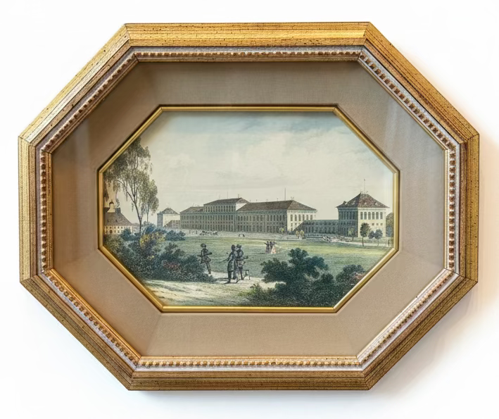 Pair of Octagonal Designer Framed Wall Art