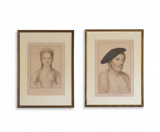 Pair of Original Engravings In His Majesty's Collection by Hans Holbein