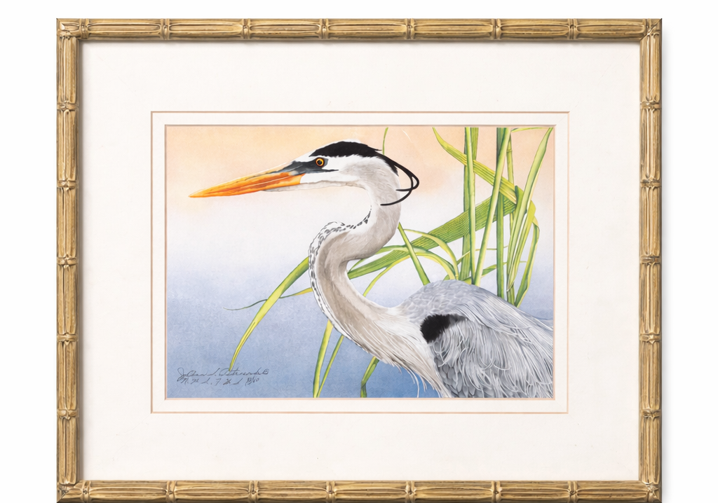Blue Heron Lithograph