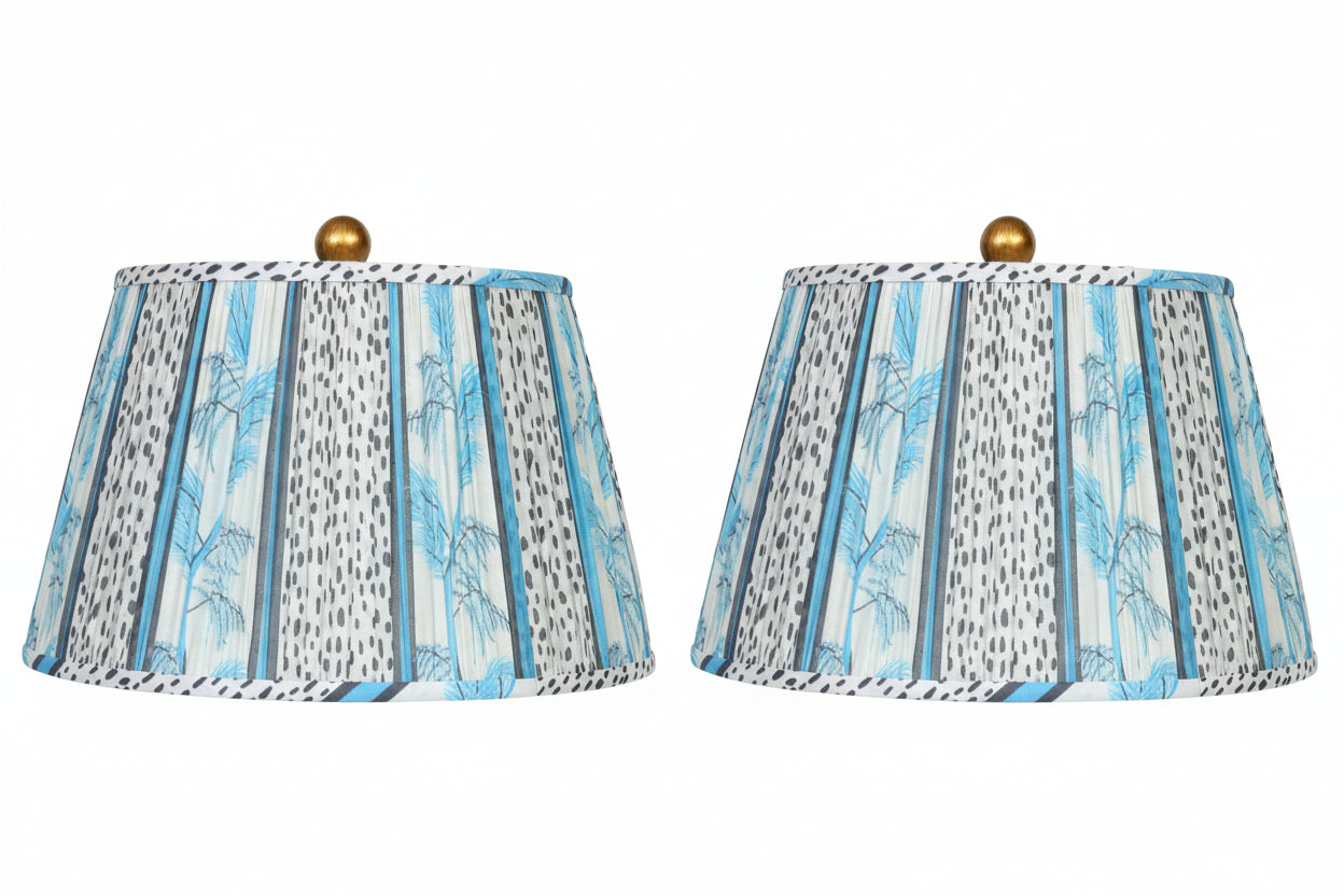 Pair of Blue Vines Lampshades