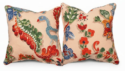 Pair of Peacock Picnic Pillows