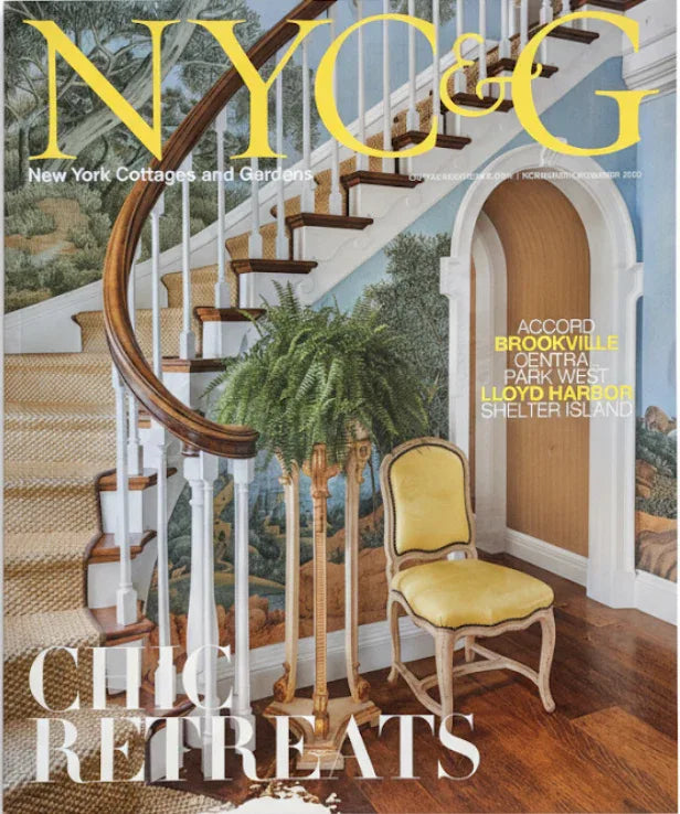 Magazine cover featuring a staircase and chair with 'NYC & Co' branding.