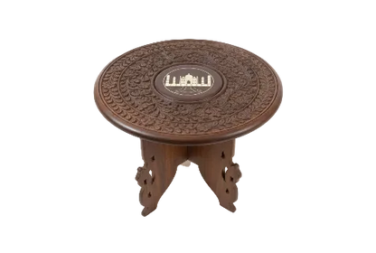 Hand Carved Wood with inlay Anglo Indian Side Table