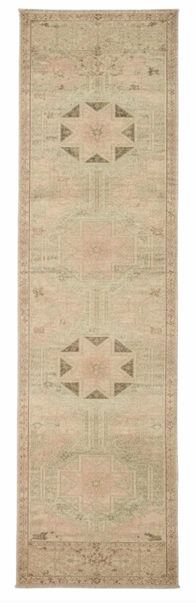 Anatolian Geometric Washed Rug