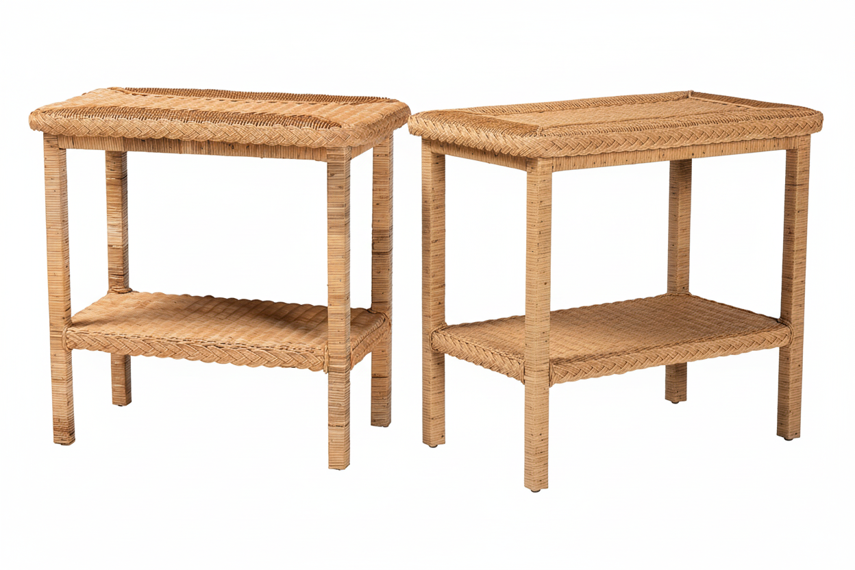 Pair of Rattan Side Tables
