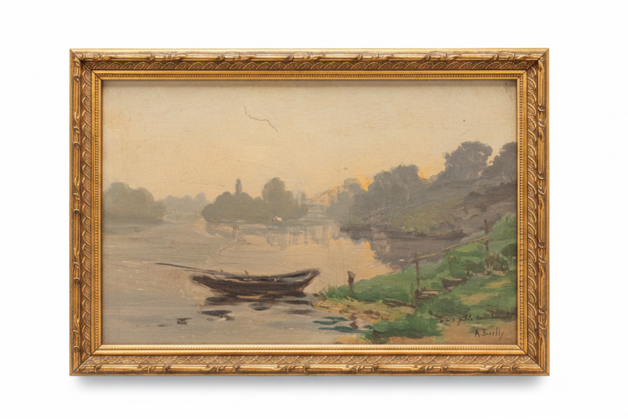 Framed Oil on Canvas Painting Signed By A. Bnilly
