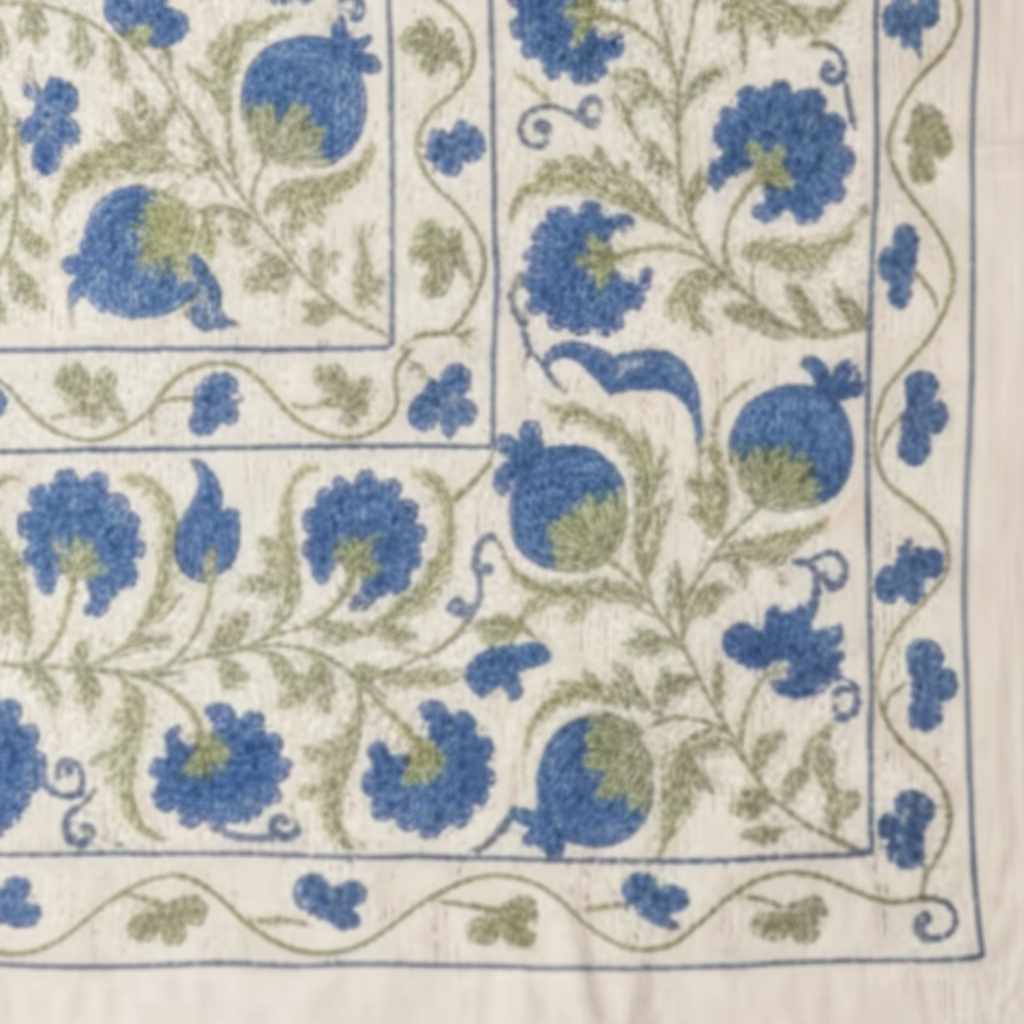 Vintage Uzebeki Embroidered Bed Cover