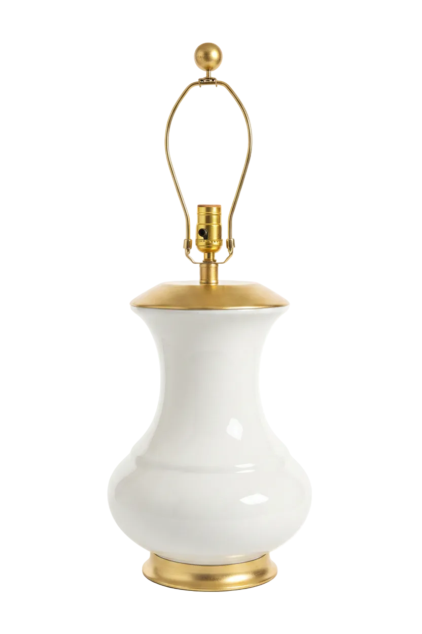 White & Gold Gourd Table Lamp