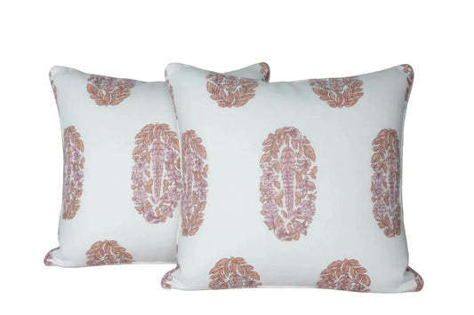 Pair Custom Pillows Pink Paisley