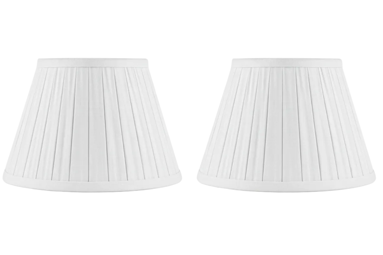 Pair of Box Pleated Linen Lampshades