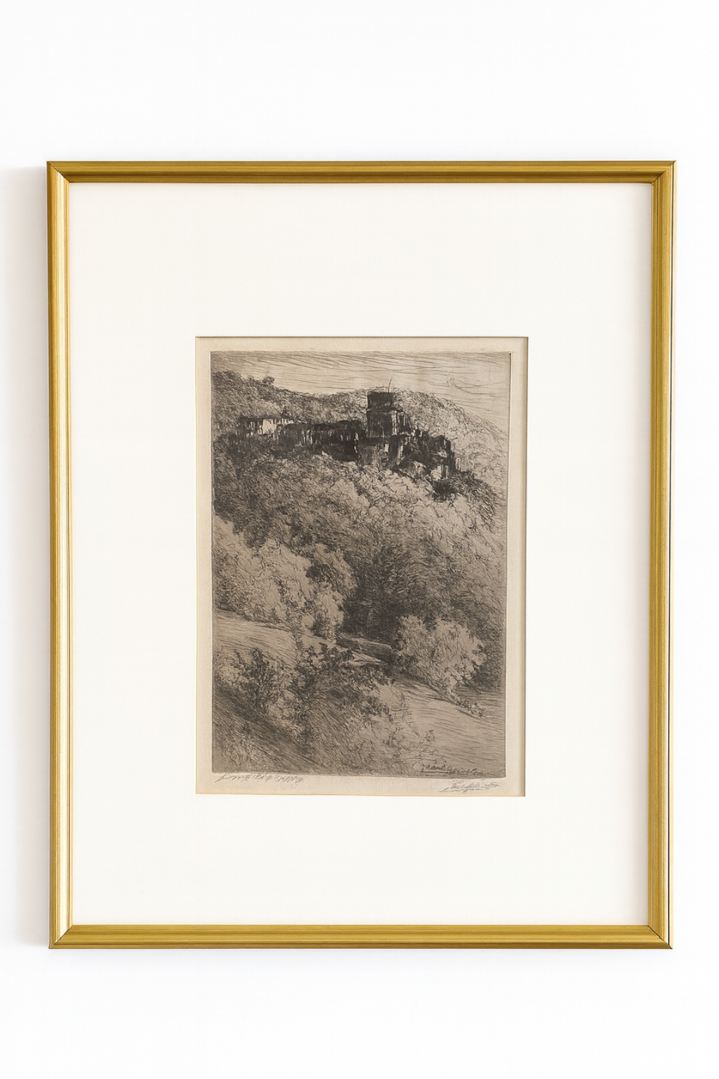 Signed Paul Geissler Antique Etching