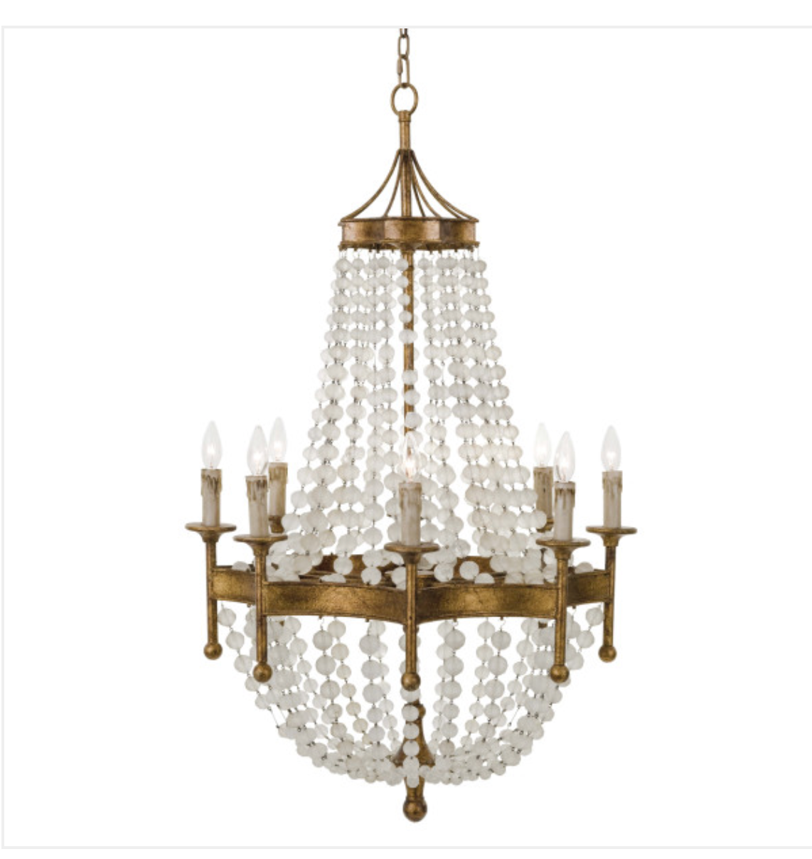 Frosted Crystal Bead Chandelier (GIVE CANOPY TO PURCHASER)