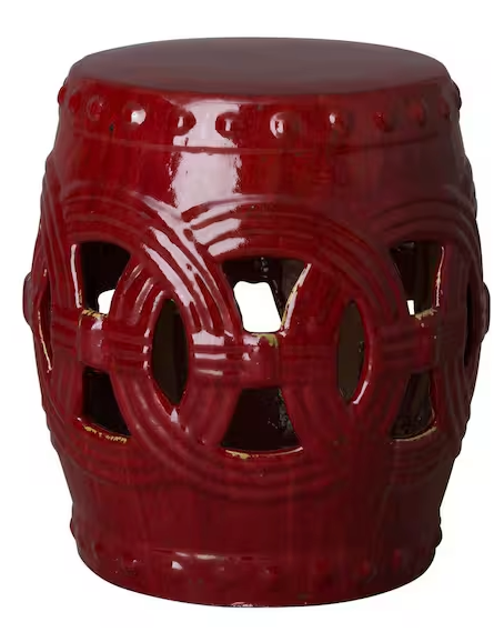 Red Garden Stool