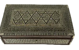 Vintage Mother of Pearl, Bone & Wood Inlay Jewelry/Trinket Box